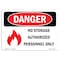 Signmission Safety Sign, OSHA Danger, 10" Height, Aluminum, No Storage Authorized, Landscape OS-DS-A-1014-L-1915 - alternate 1